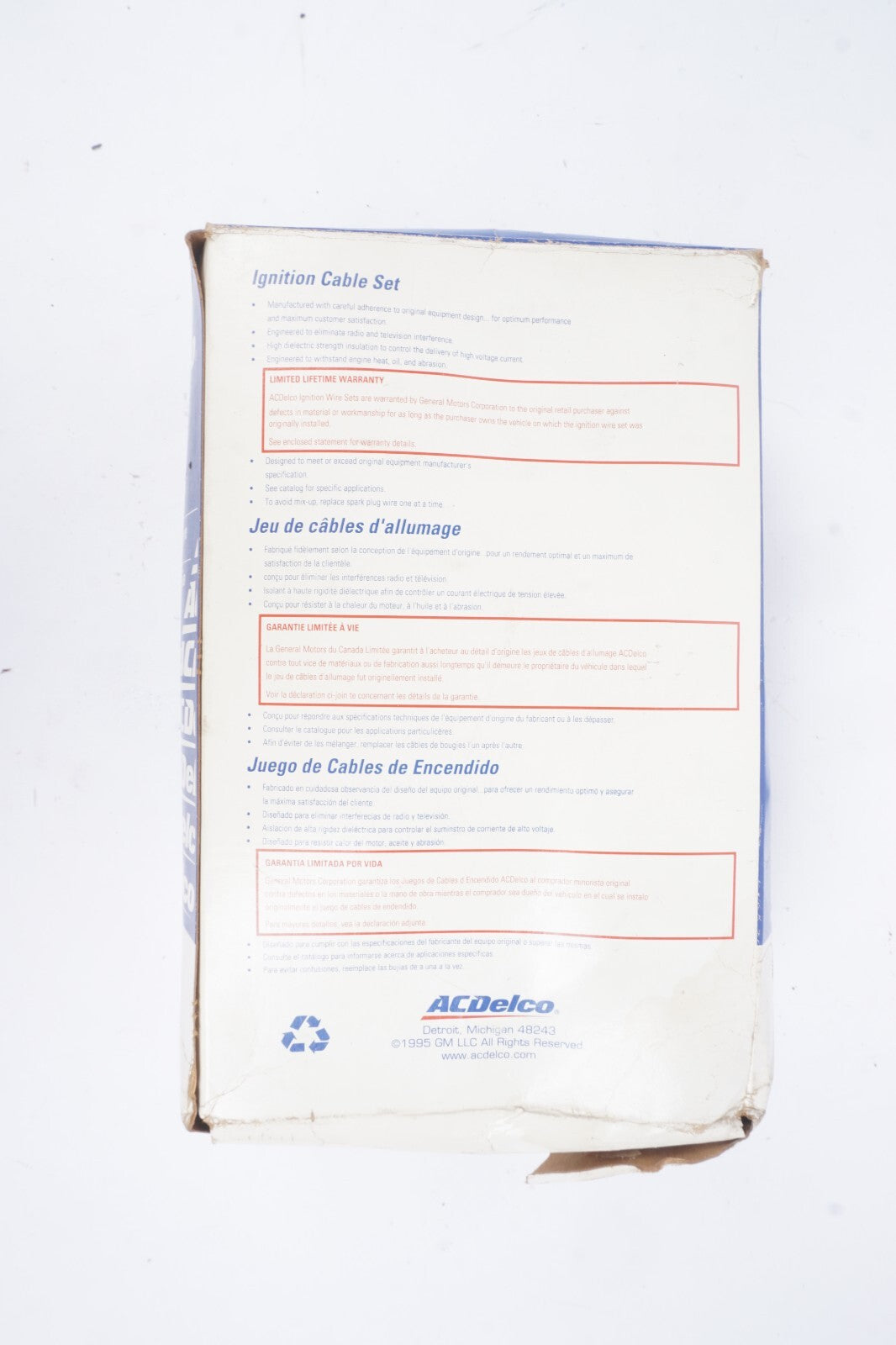 ACDelco Spark Plug Wire Set Of 8 9628Q GM# 88862438