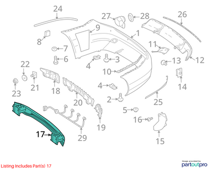 08-11 Mercedes-Benz C300 Rear Bumper Reinforcement Impact Bar Beam  OEM