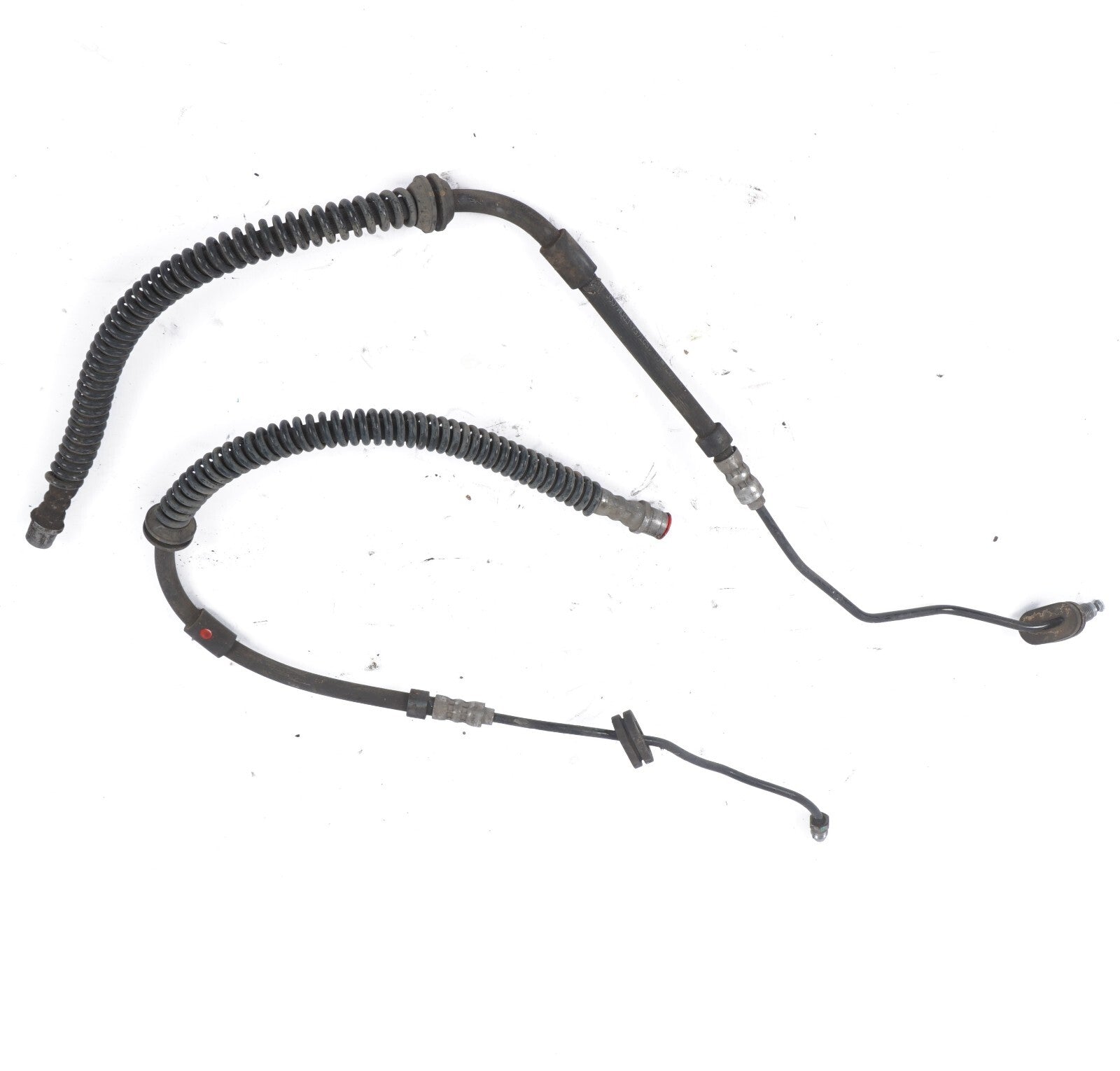 11-12 Porsche Cayenne 958 Front Left Driver Side Brake Hose Line Pipe 2Pcs OEM