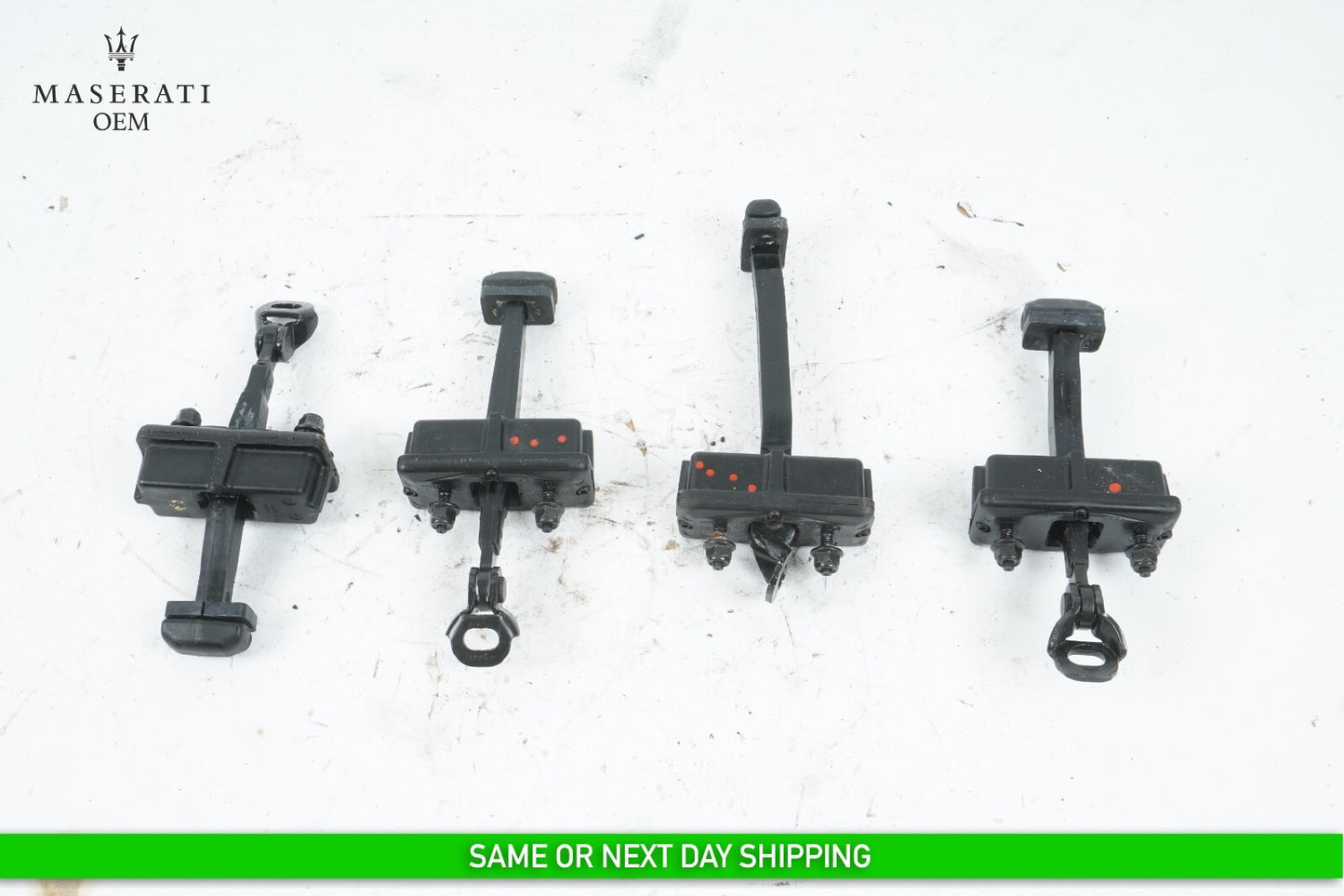 14 - 20 MASERATI QUATTROPORTE DOOR HINGE CHECK STRAP STOP SET OF 4 OEM