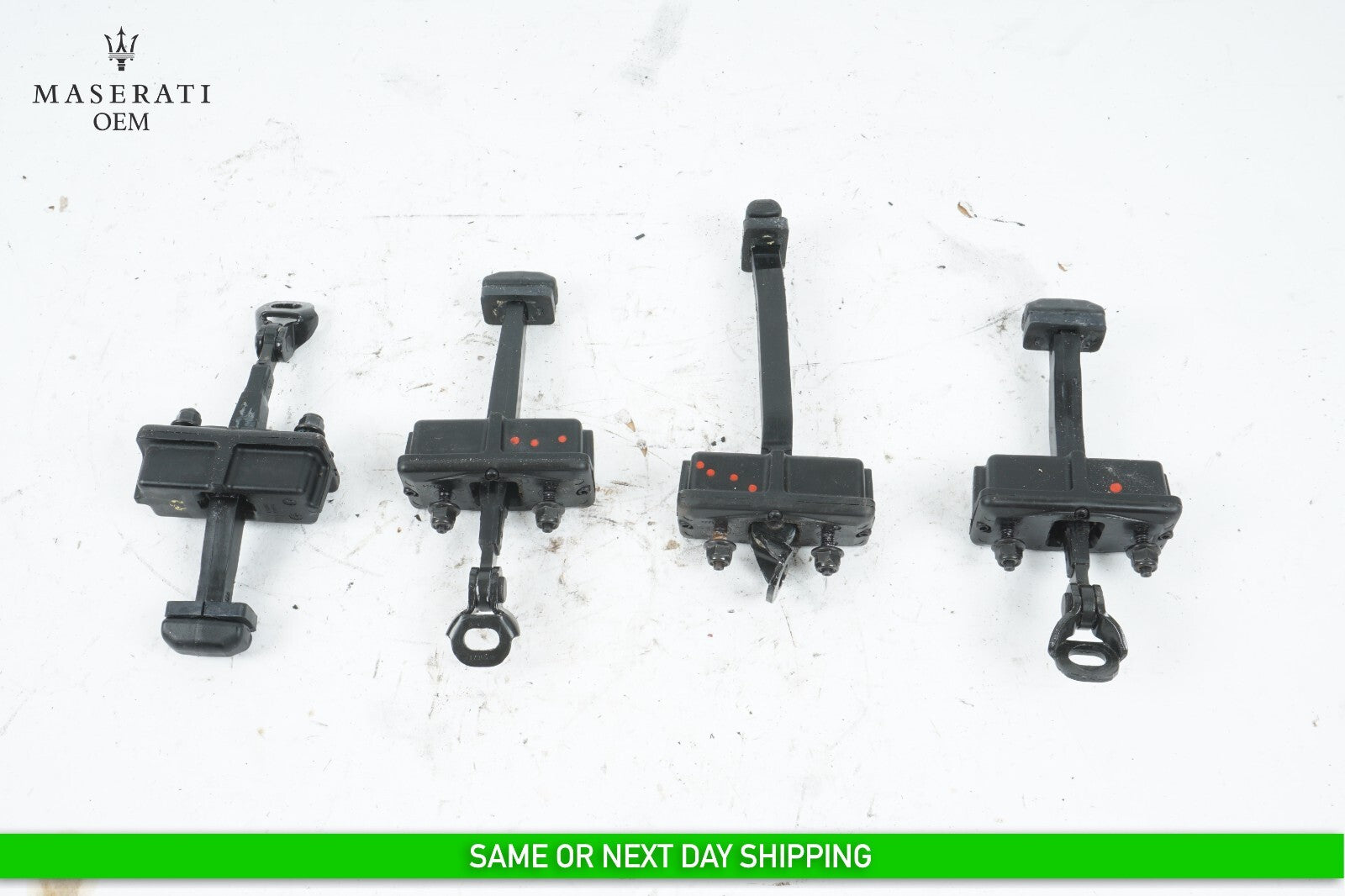 14 - 20 MASERATI QUATTROPORTE DOOR HINGE CHECK STRAP STOP SET OF 4 OEM