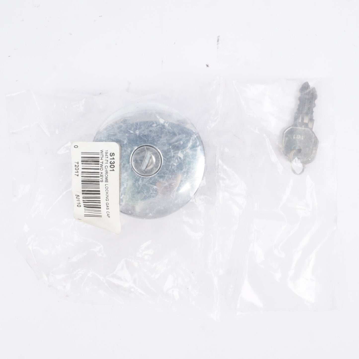 United Pacific S1301 Triple Chrome Vented Locking Gas Cap w/2 Keys