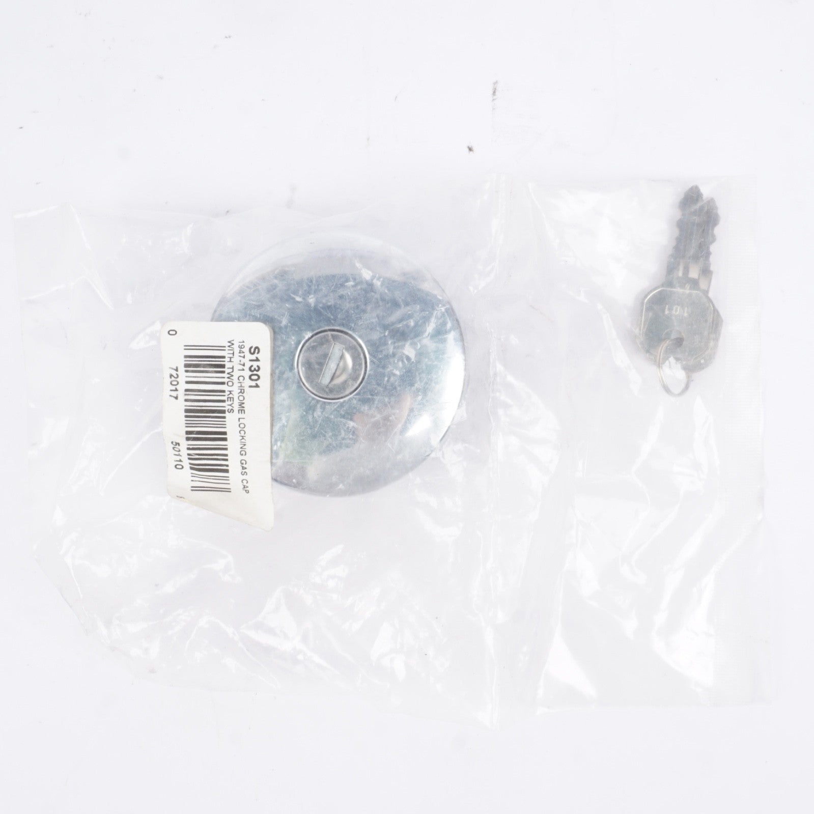 United Pacific S1301 Triple Chrome Vented Locking Gas Cap w/2 Keys