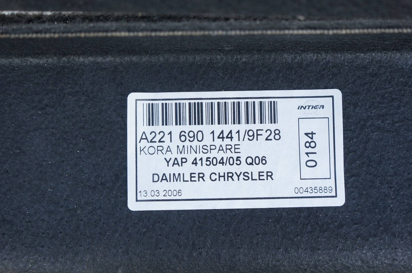 07-13 Mercedes W221 S550 S63 AMG Trunk Floor Cover Panel 2216901441 Black OEM