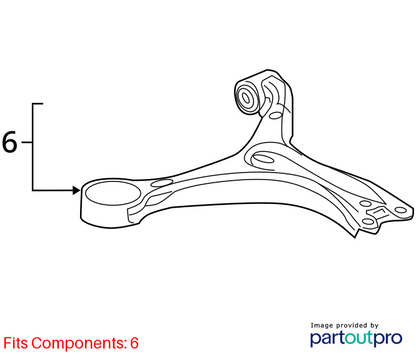 2016 - 2022 Acura ILX 2.4L Front Left Suspension Lower Control ARM OEM