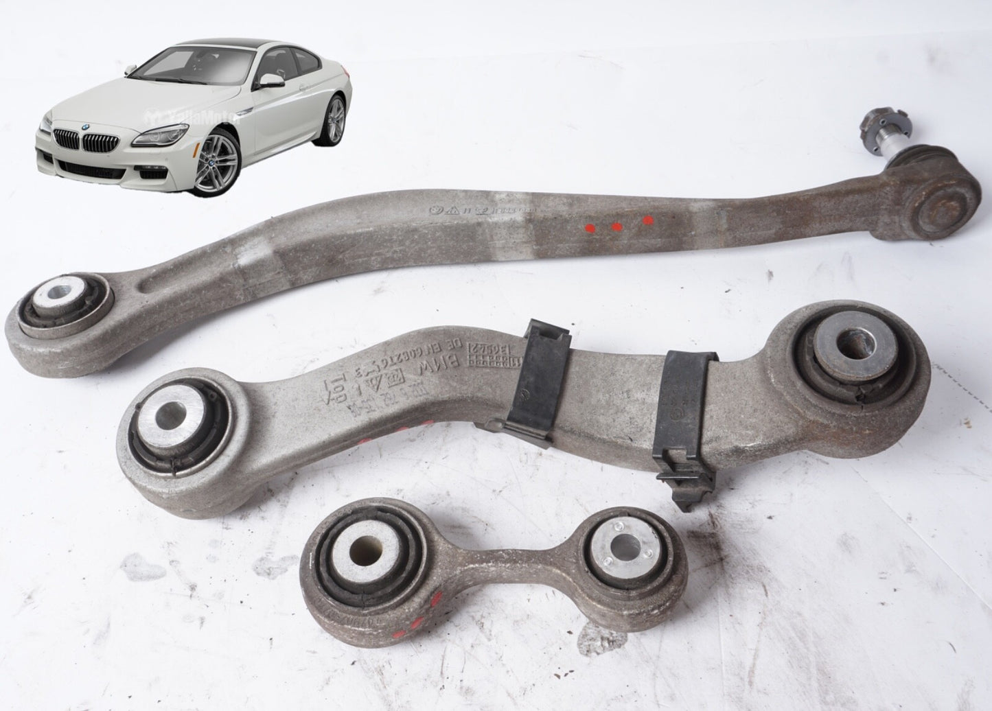 2012 - 2016 BMW 650i RWD REAR LEFT DRIVER SIDE CONTROL ARM OEM set of 3