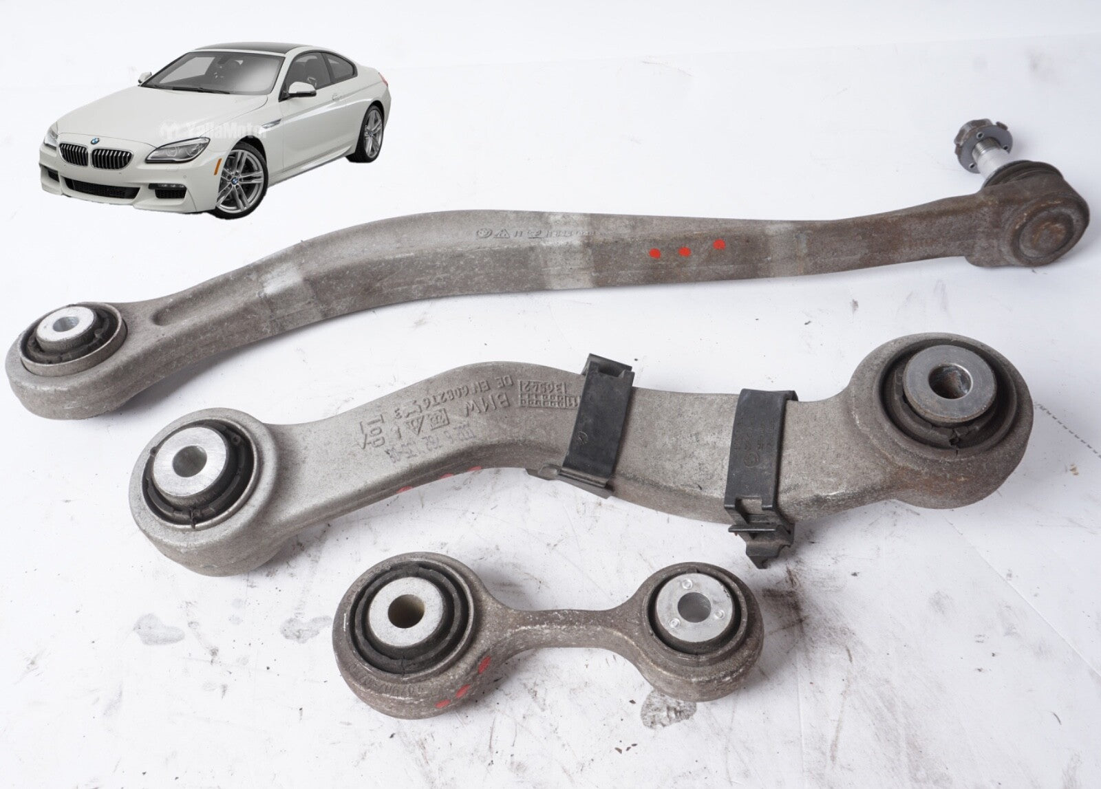 2012 - 2016 BMW 650i RWD REAR LEFT DRIVER SIDE CONTROL ARM OEM set of 3