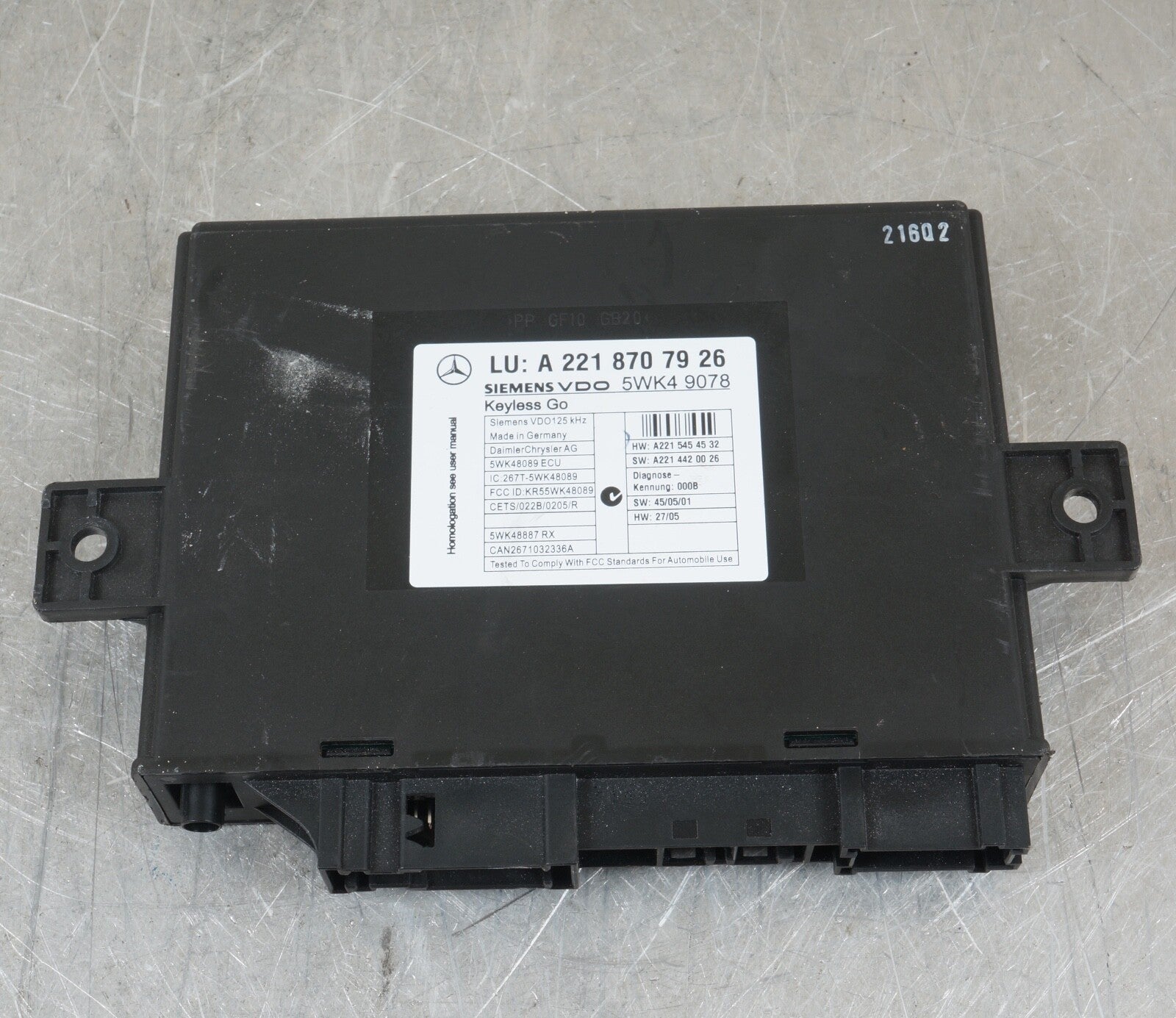 07-10 MERCEDES BENZ S 550 THEFT LOCKING KEYLESS ENTRY CONTROL MODULE UNIT OEM