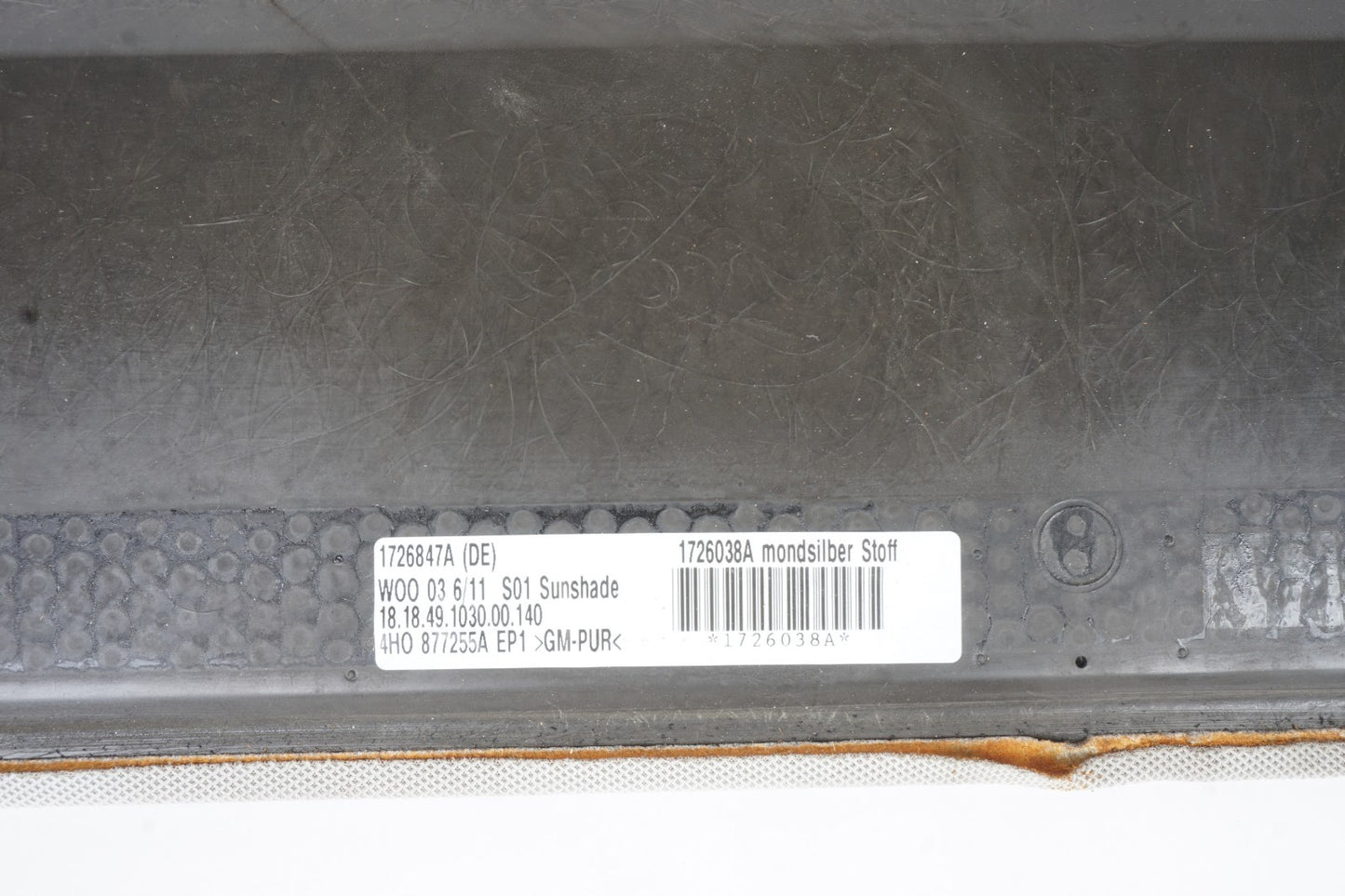 2011-2018 Audi A8 Headliner Sunroof Sunshade Trim Cover Panel OEM