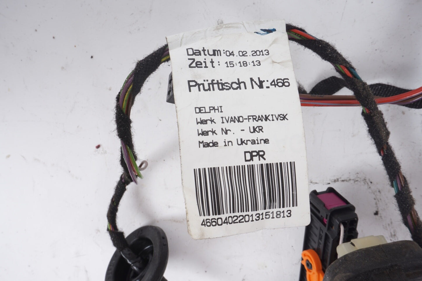 2011 - 2014 PORSCHE CAYENNE REAR LEFT SIDE DOOR WIRE WIRING HARNESS OEM