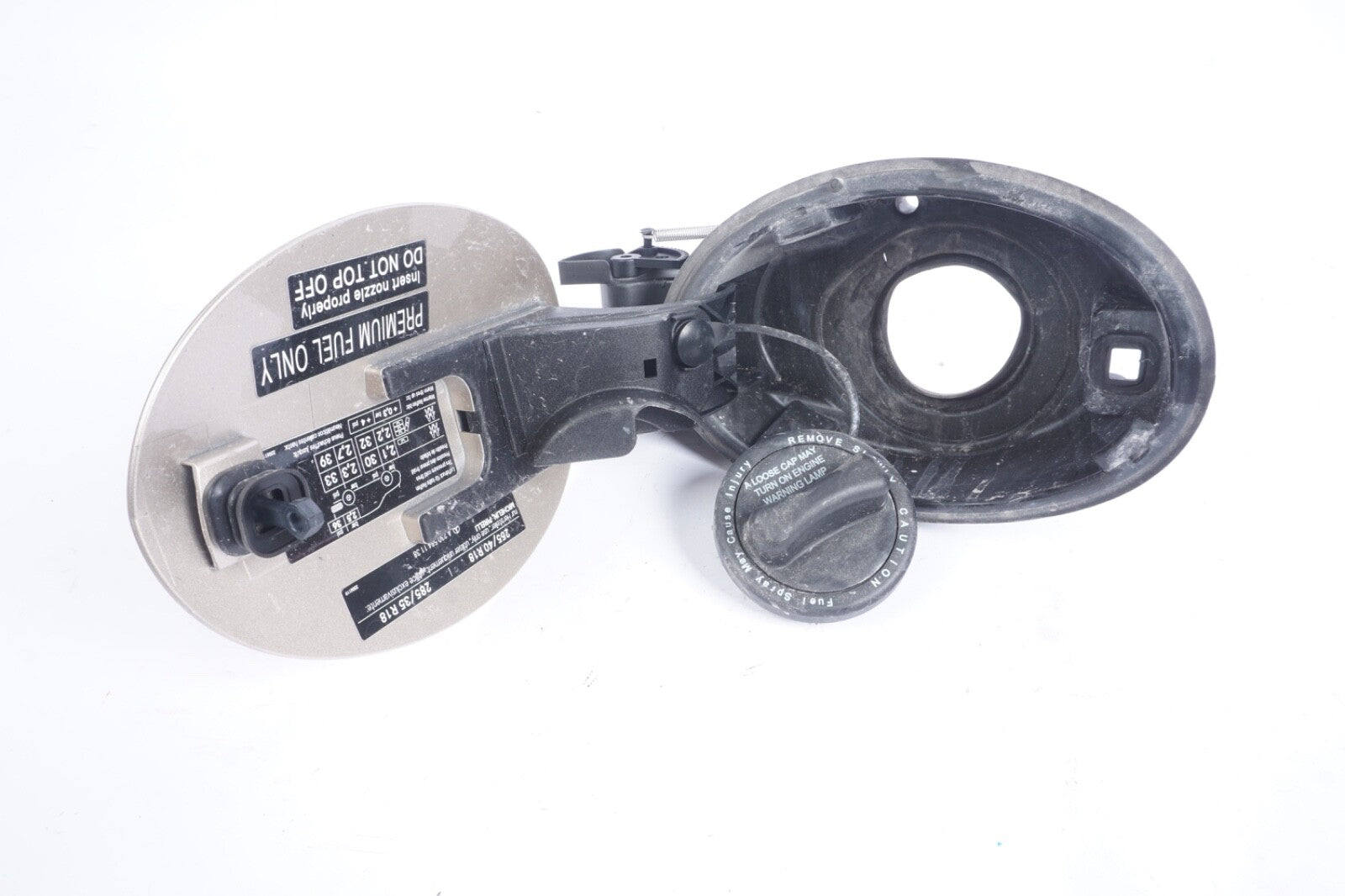03-06 MERCEDES R230 FUEL TANK FILLER DOOR LID COVER ACTUATOR HOUSING SET OEM
