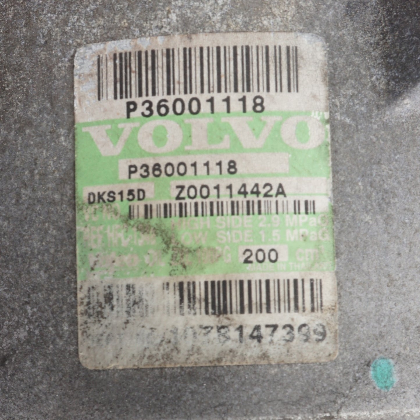 2006 - 2010 VOLVO C70 A/C Compressor P36001118