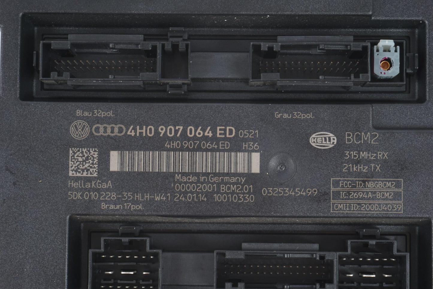 12-17 AUDI A8L A8 Keyless Comfort Access Computer Unit Module 4H0907064ED OEM