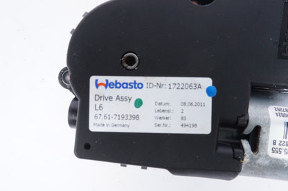 09-15 BMW 750Li F01 F02 Upper Overhead Sunroof Adjustment Motor Oem
