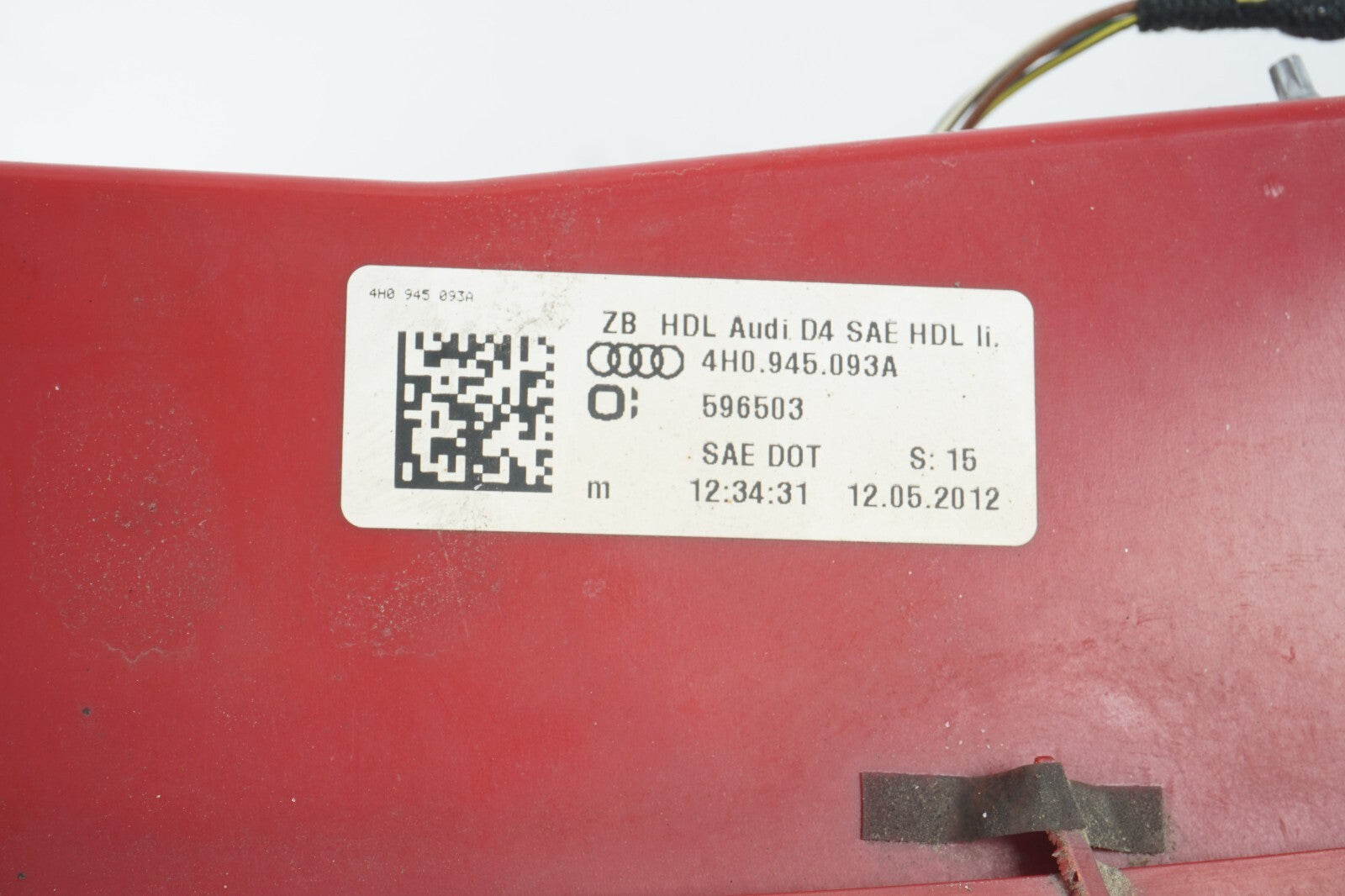 2011 - 2014 AUDI A8L TAIL LIGHT INNER REAR LEFT DRIVER SIDE  OEM