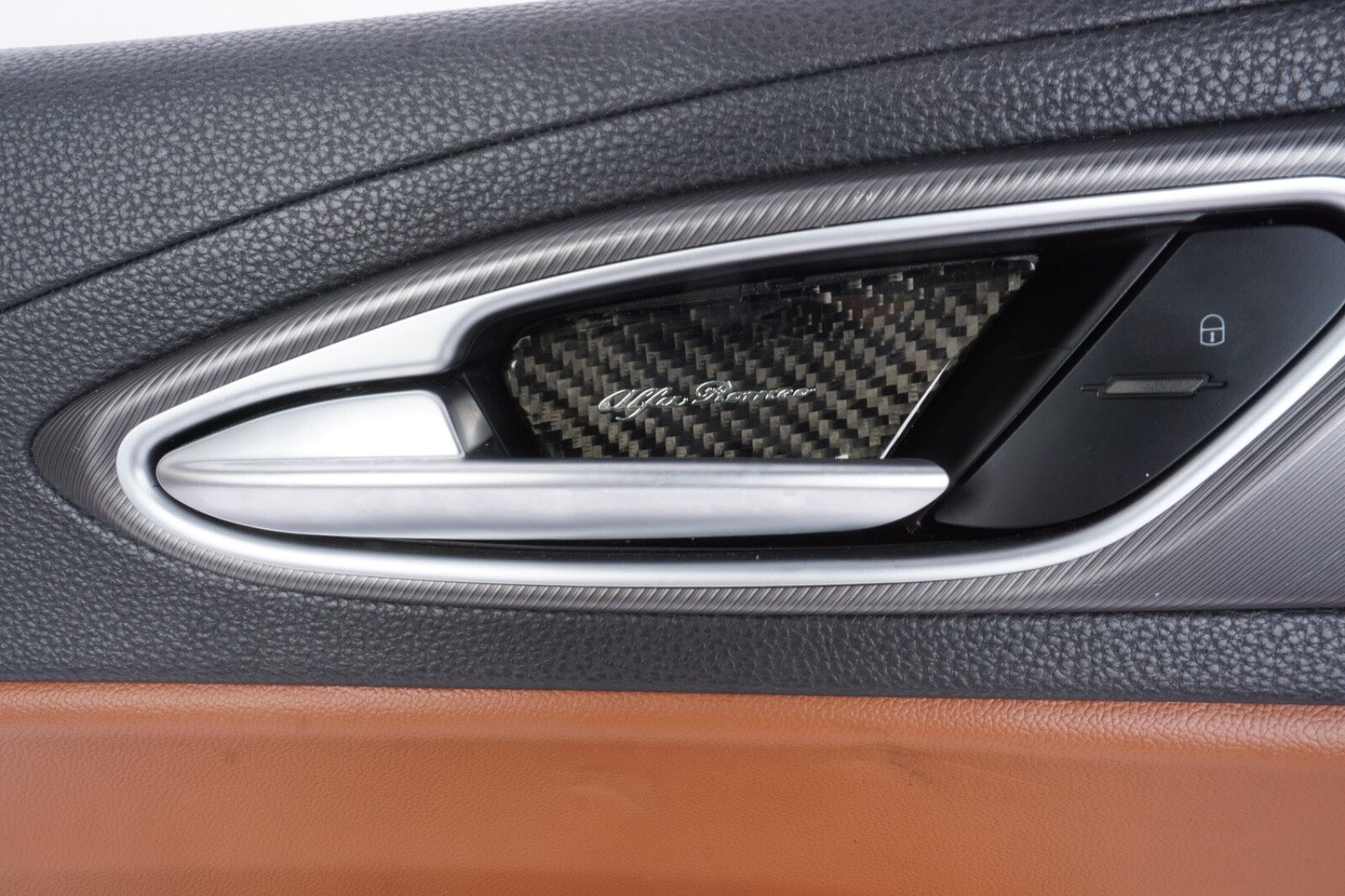 17-22 ALFA ROMEO GIULIA LEFT DRIVER SIDE REAR INTERIOR DOOR PANEL BLACK BROWN