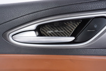 17-22 ALFA ROMEO GIULIA LEFT DRIVER SIDE REAR INTERIOR DOOR PANEL BLACK BROWN