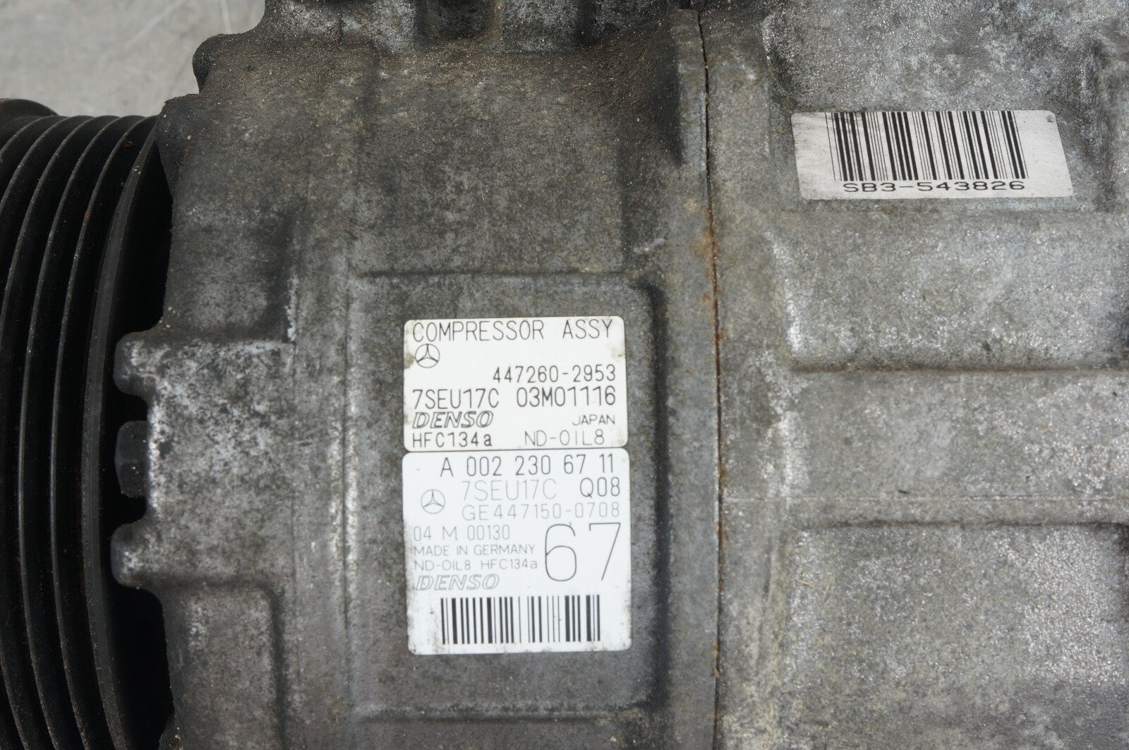 07-11 Mercedes W221 S550 CL550 A/C Air Conditioning Compressor 0022306711 OEM