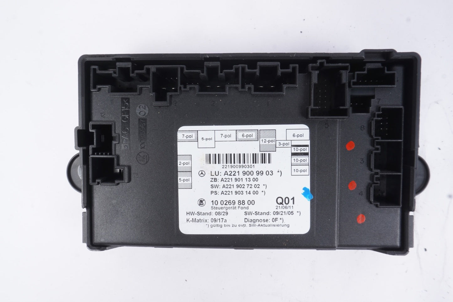 07-13 Mercedes W221 S550 S65 AMG Rear Door Control Module 2219009903 OEM