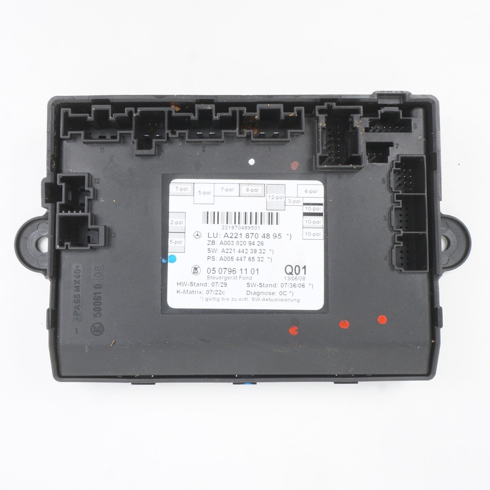 07-13 Mercedes W221 S550 S400 Rear Right or Left Side Door Control Module OEM