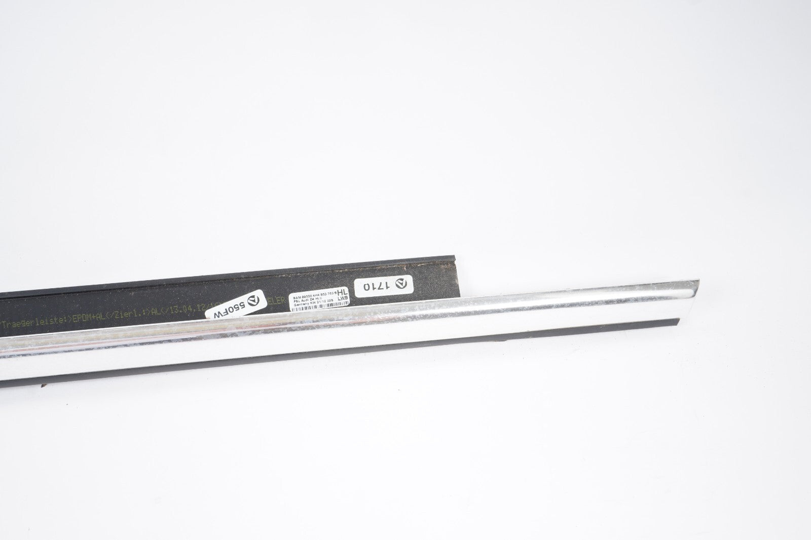 11-17 AUDI A8L REAR LEFT DRIVER SIDE DOOR WINDOW BELT MOLDING CHROME OEM