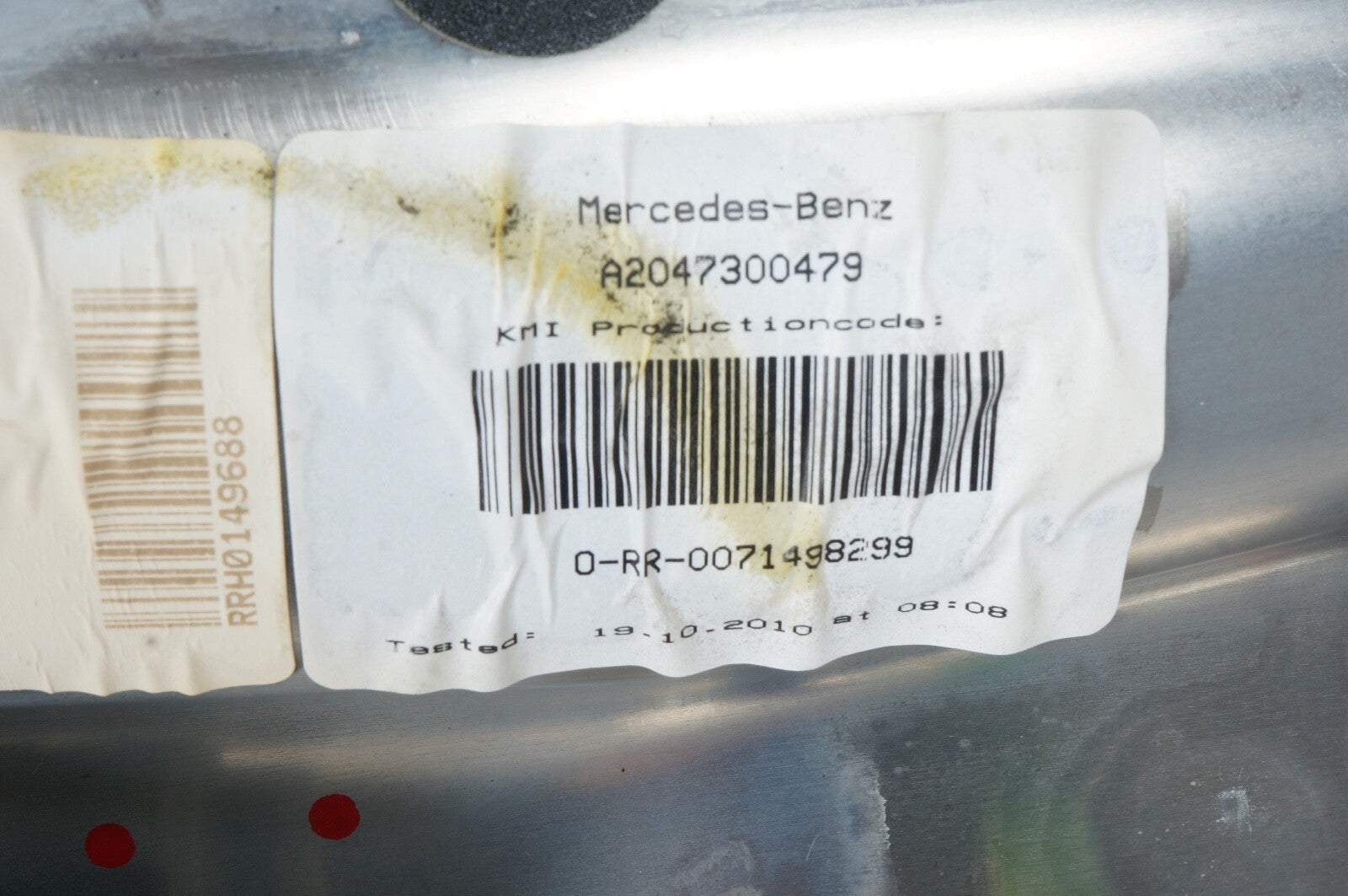 08-14 Mercedes W204 C300 C250 Rear Right Passenger Door Window Regulator OEM