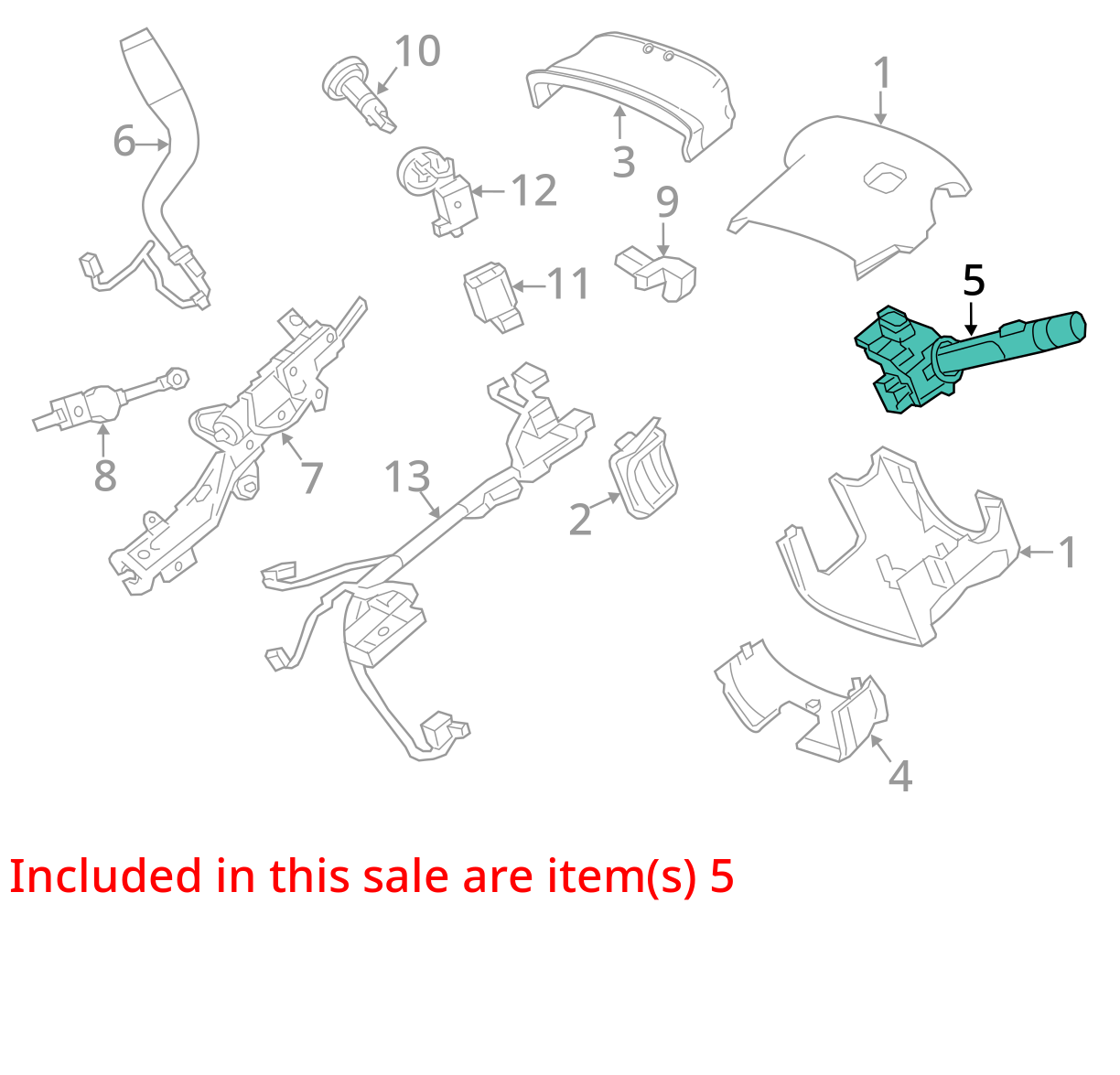 2014 - 2019 CHEVROLET SILVERADO STEERING COLUMN TURN SIGNAL WIPER SWITCH OEM