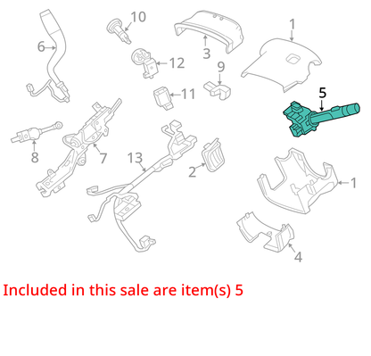 2014 - 2019 CHEVROLET SILVERADO STEERING COLUMN TURN SIGNAL WIPER SWITCH OEM