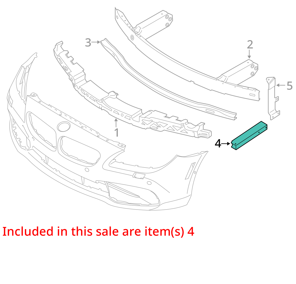2012 - 2019 BMW 640i 650i Front Bumper Deformation Bracket Right OEM Used