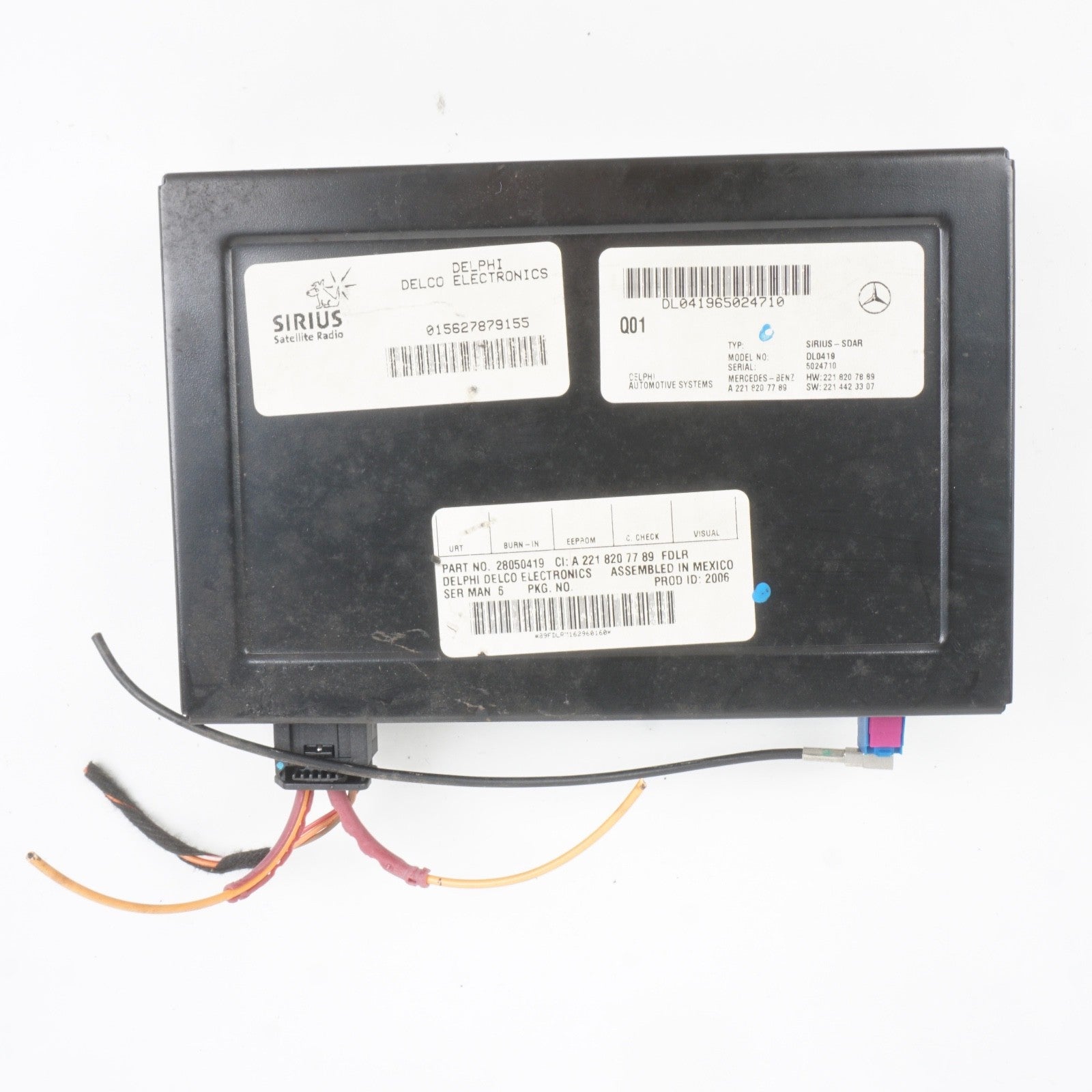 07-09 MERCEDES W221 S550 S600 SIRIUS SATELLITE RADIO CONTROL MODULE 2218207789