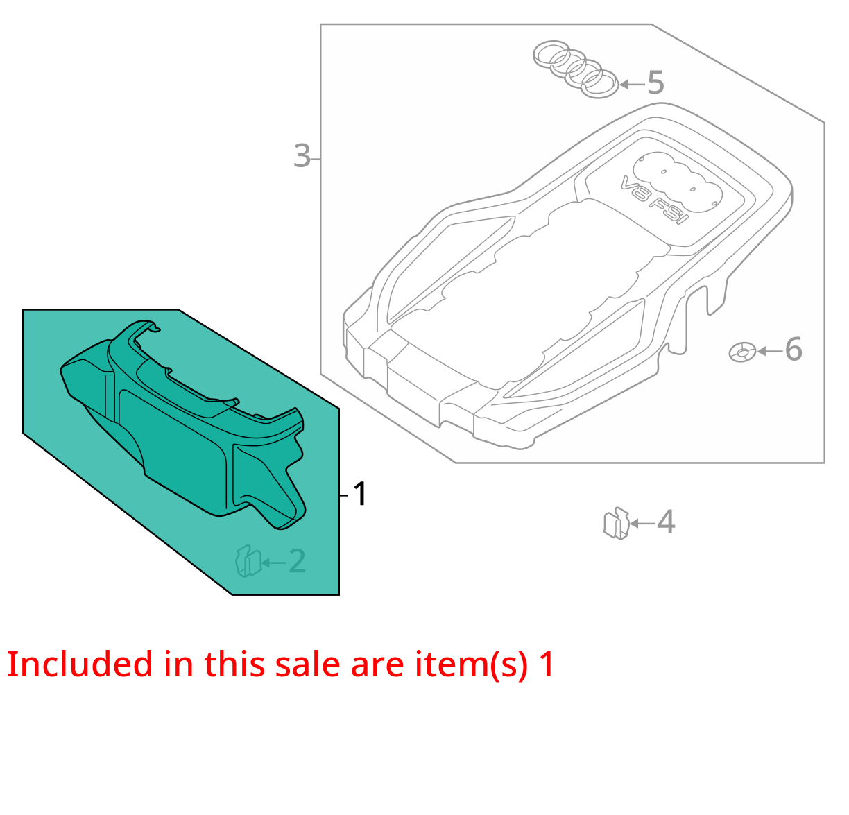 2011 - 2012 Audi A8 4.2L Engine Cover OEM