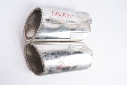 08-16 Mercedes W204 C350 E350 Rear Bumper Exhaust Muffler Tips Set of 2 OEM