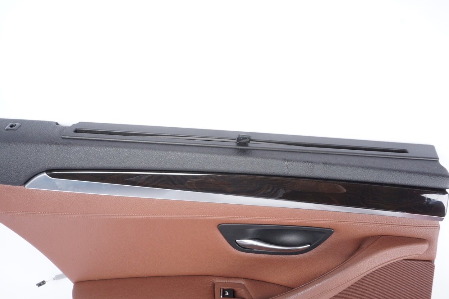 11-16 BMW 528i 535 550 Rear Left Driver Side Interior Door Card Panel Brown OEM