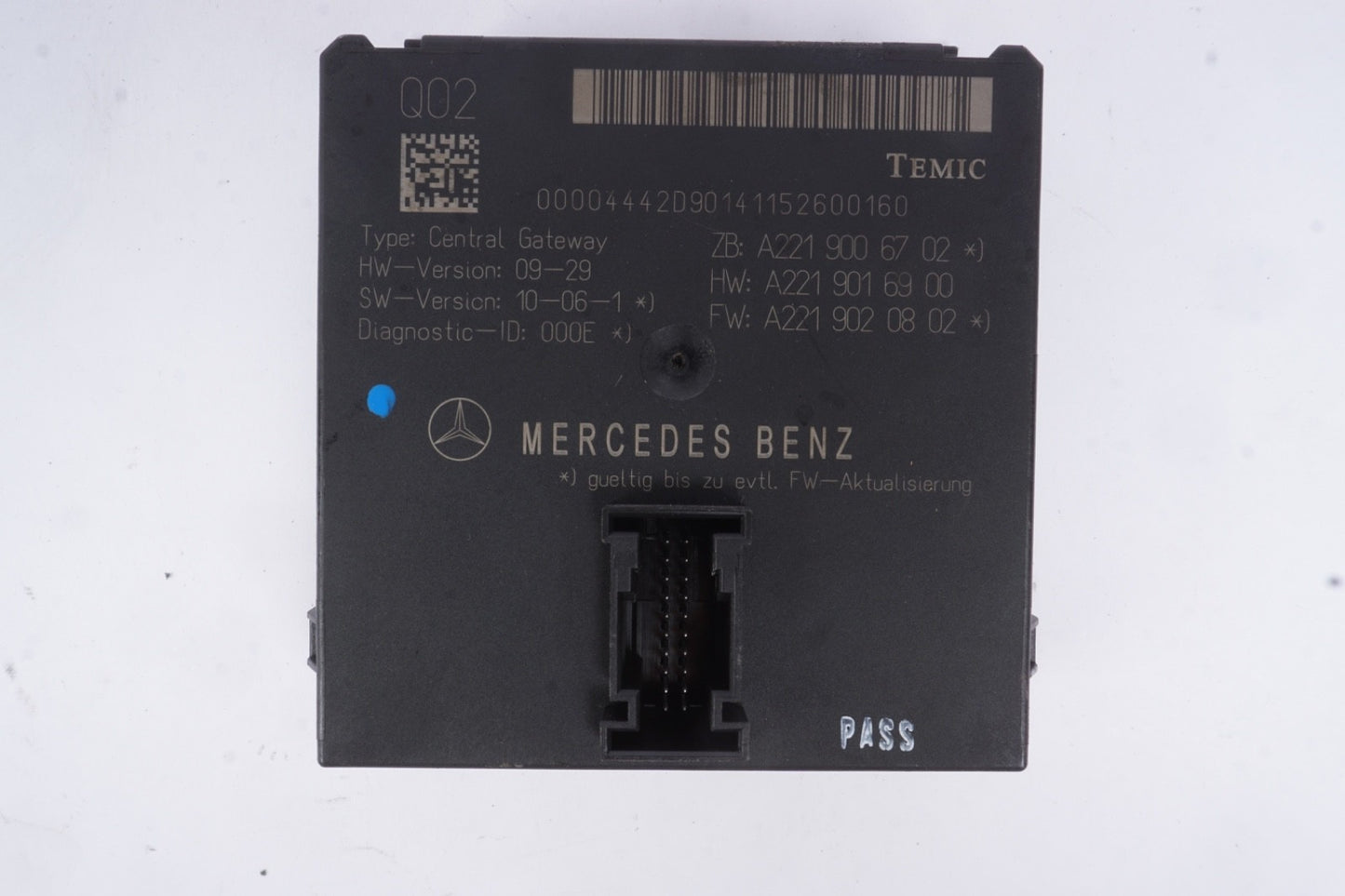 07-14 Mercedes W221 S550 CL550 Central Gateway Control Module 2219006702 OEM