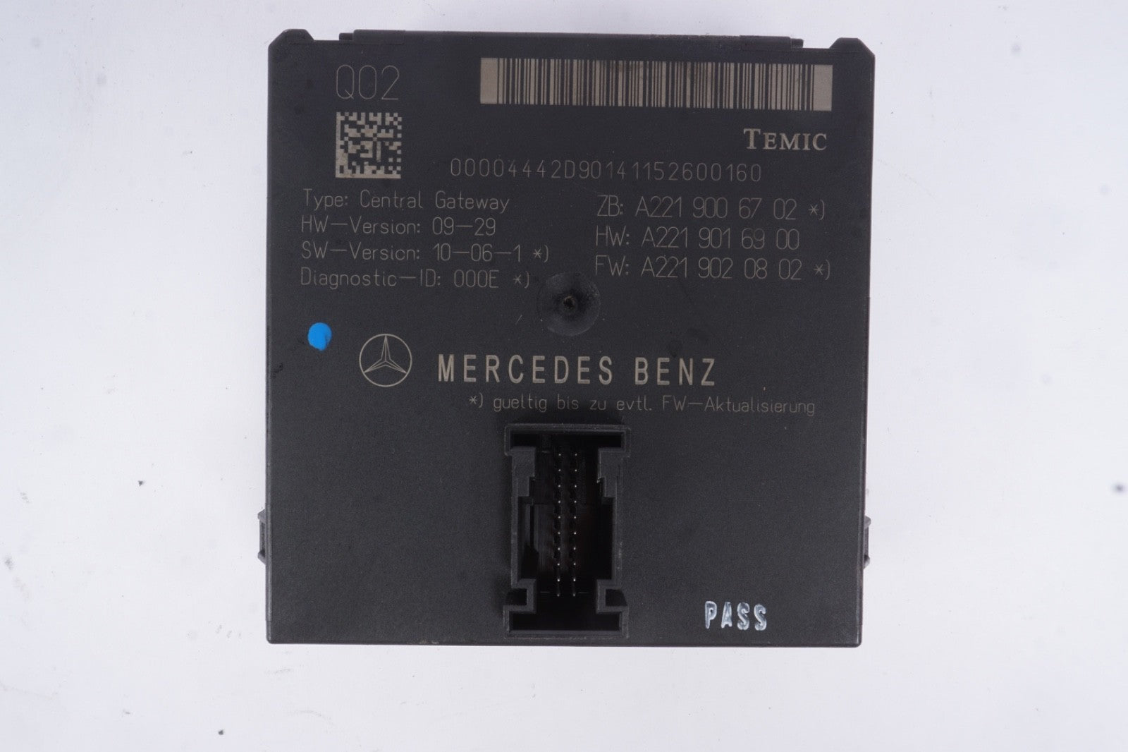 07-14 Mercedes W221 S550 CL550 Central Gateway Control Module 2219006702 OEM