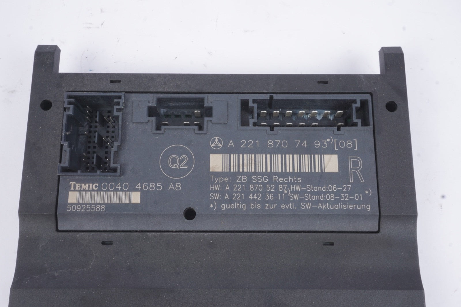 07-13 Mercedes W221 S550 S400 Front Right Passenger Seat Control Unit 2218707493
