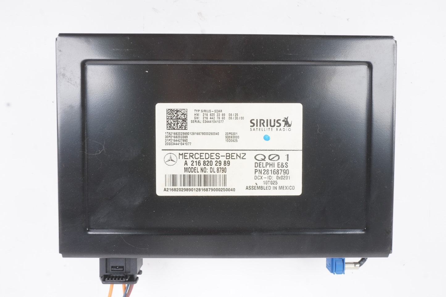 08-11 Mercedes C300 W204 Sirius Satellite Receiver A2168202989  OEM