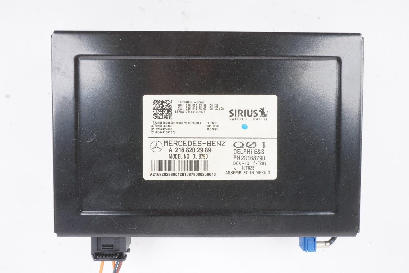08-11 Mercedes C300 W204 Sirius Satellite Receiver A2168202989  OEM