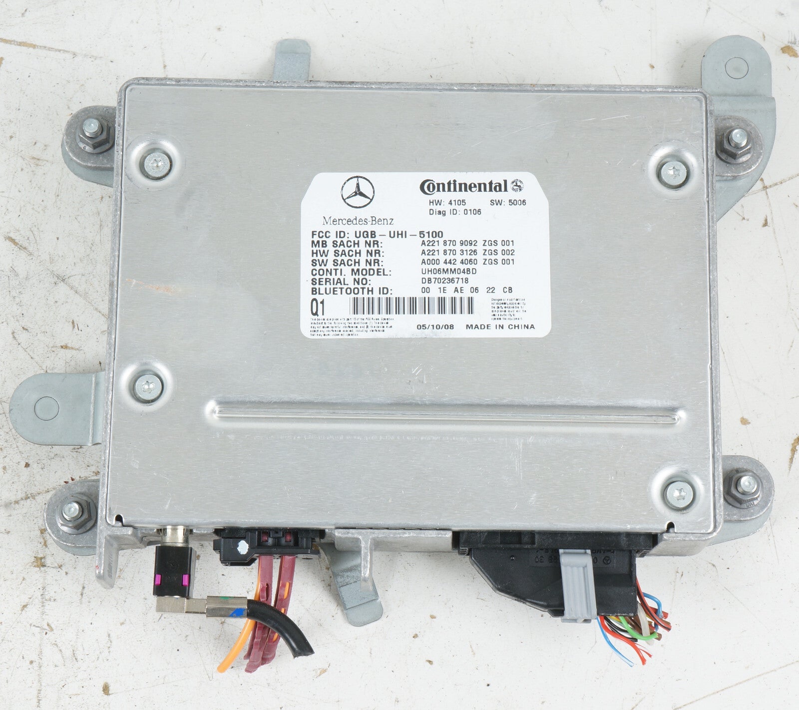 2007-2009 MERCEDES W221 S-CLASS BLUETOOTH COMMUNICATION MODULE 2218709092 OEM