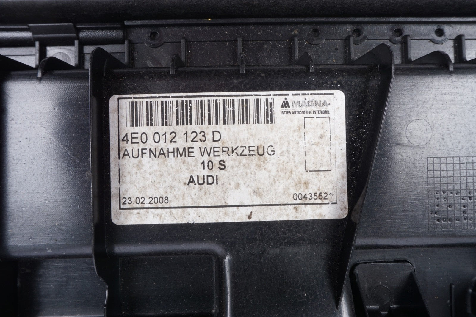 2004 - 2010 Audi A8 Quattro Tool Kit Compartment Assembly OEM