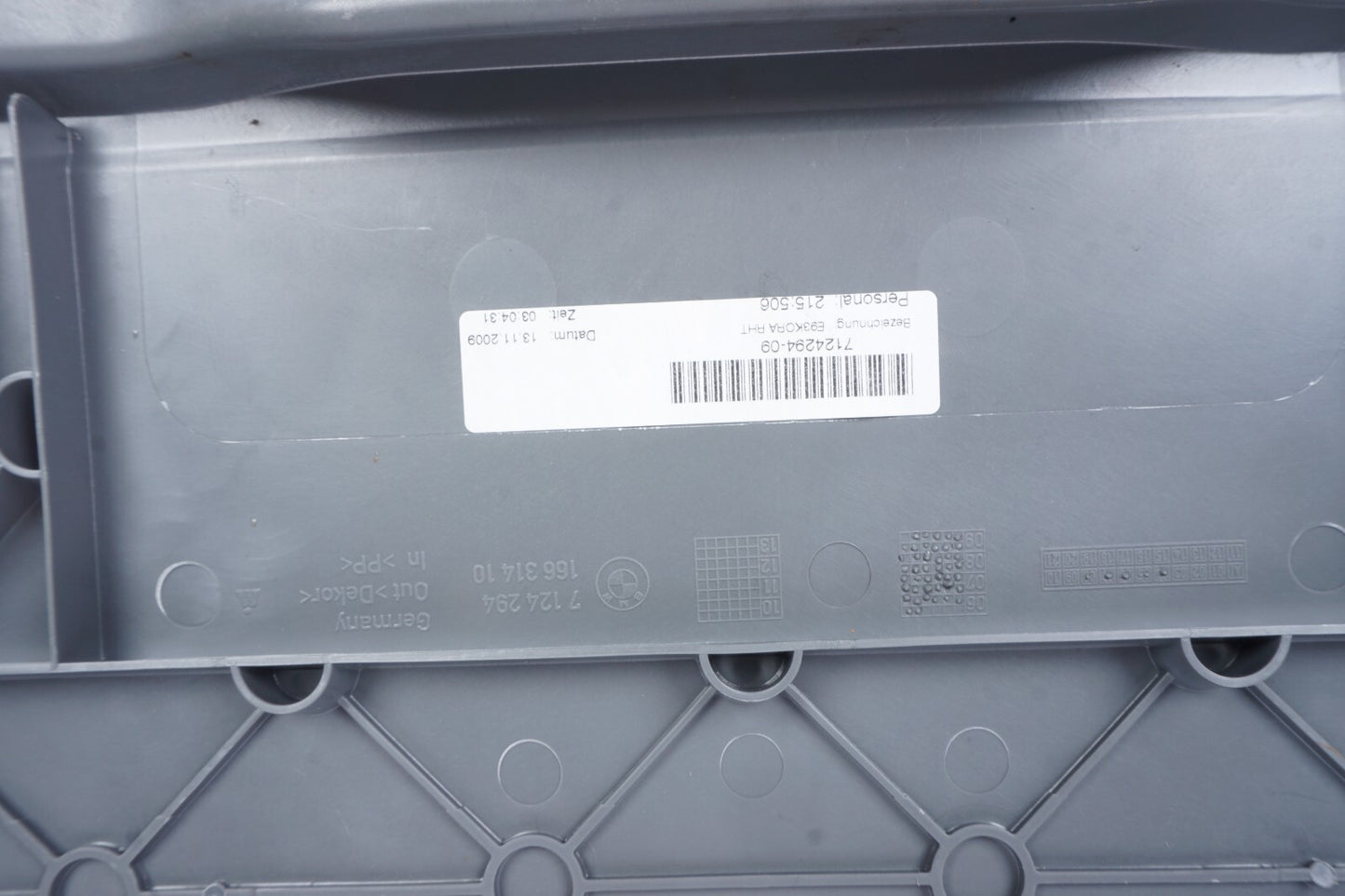 07 - 13 BMW 328i 335i Convertible Rear Trunk Cargo Floor Cover Panel Trim  OEM