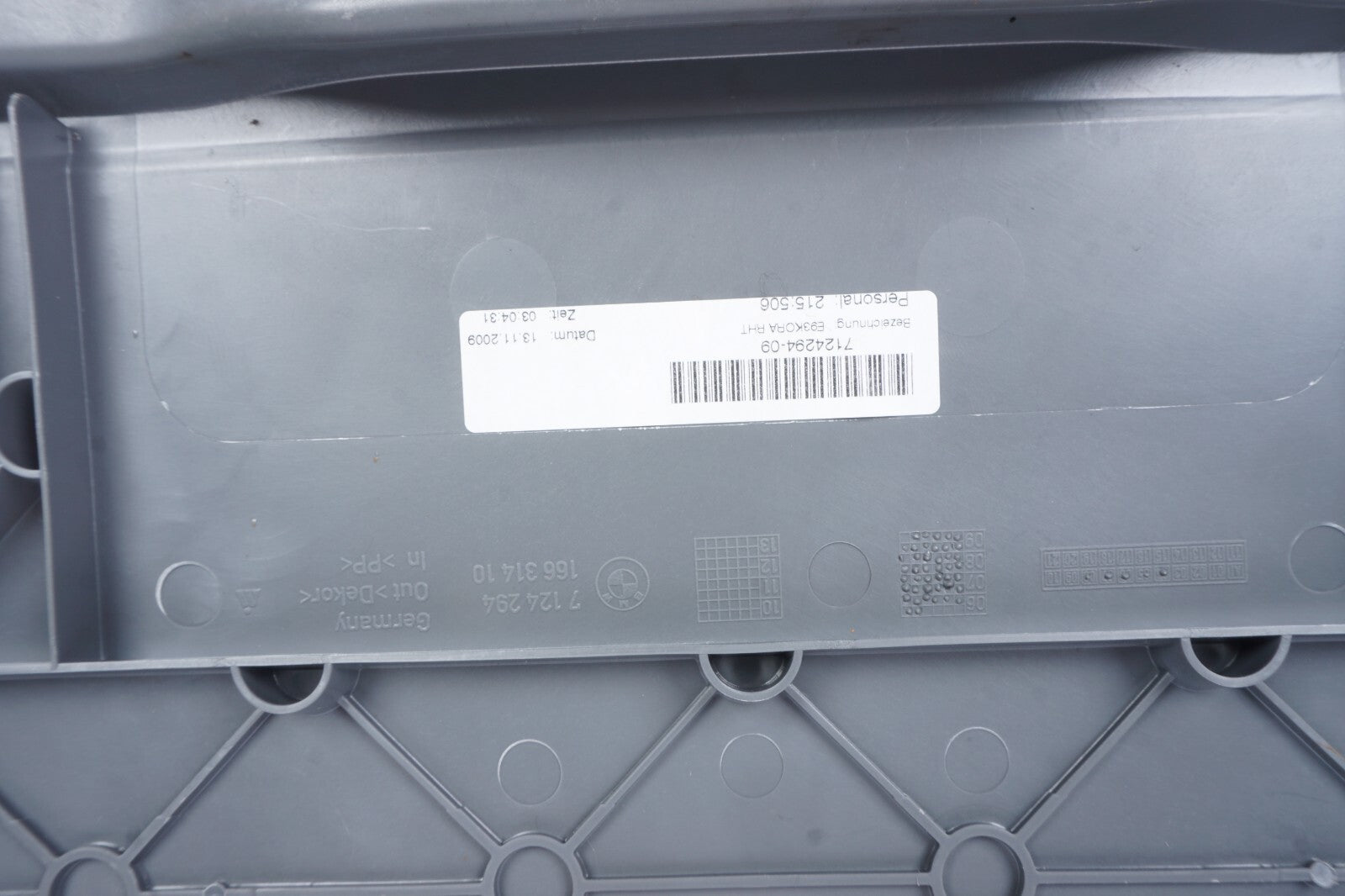 07 - 13 BMW 328i 335i Convertible Rear Trunk Cargo Floor Cover Panel Trim  OEM
