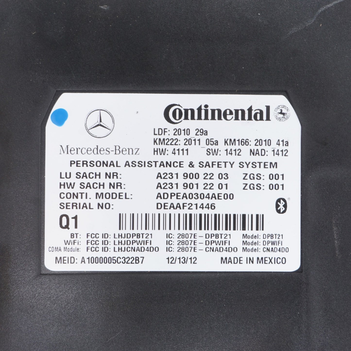 2013 - 2016 Mercedes E350 AID Communication Control Module Unit OEM