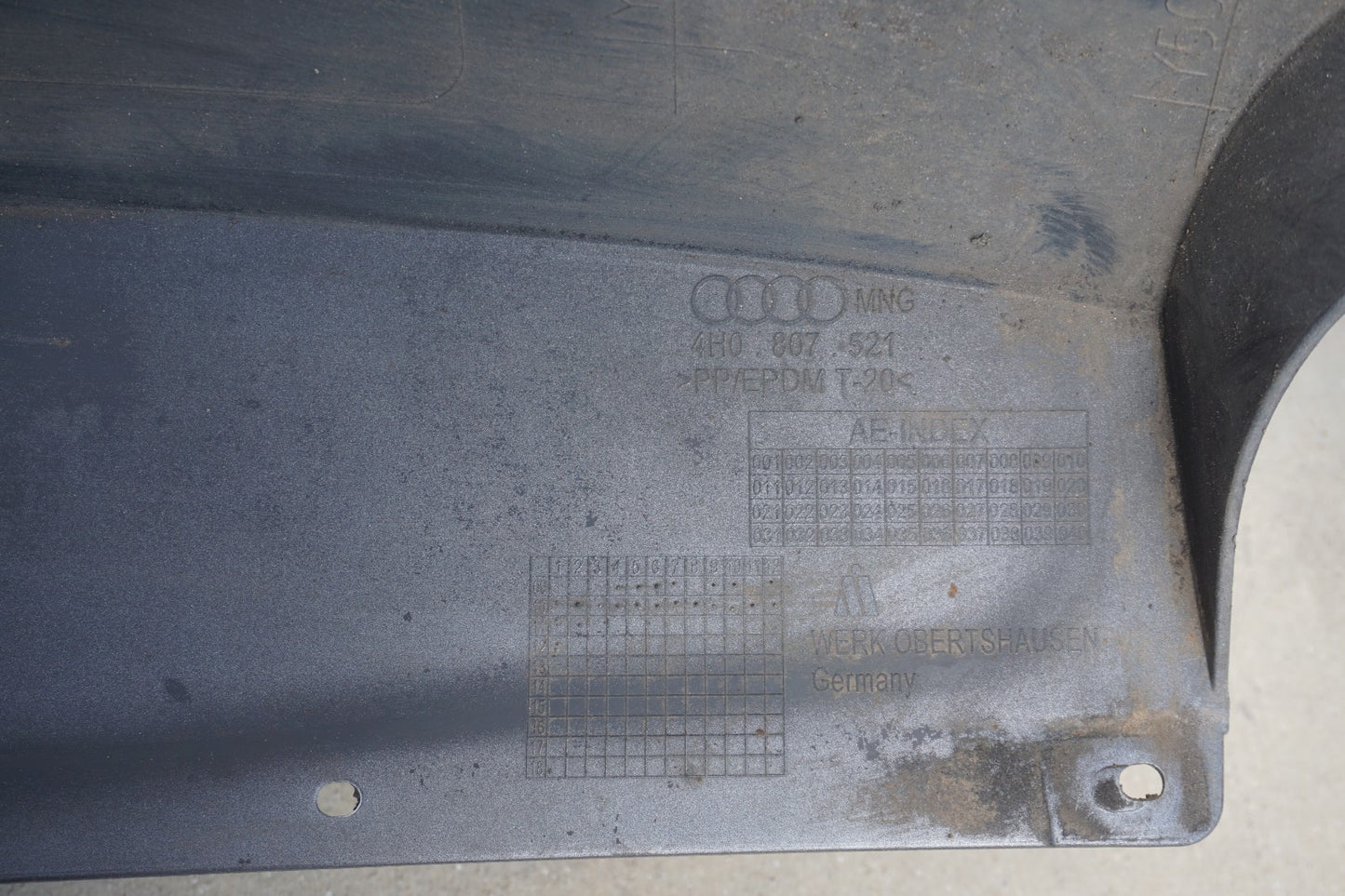 2011-2014 Audi A8 A8L Rear Lower Bumper Valance Spoiler Panel 4H0807521 OEM