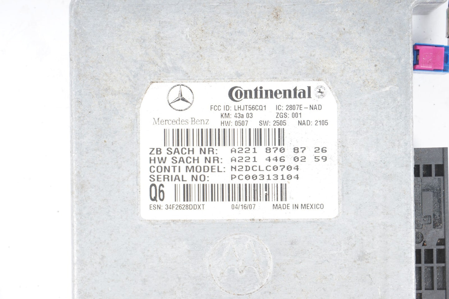 07-09 Mercedes W221 S550 S600 Voice Communication Control Module OEM