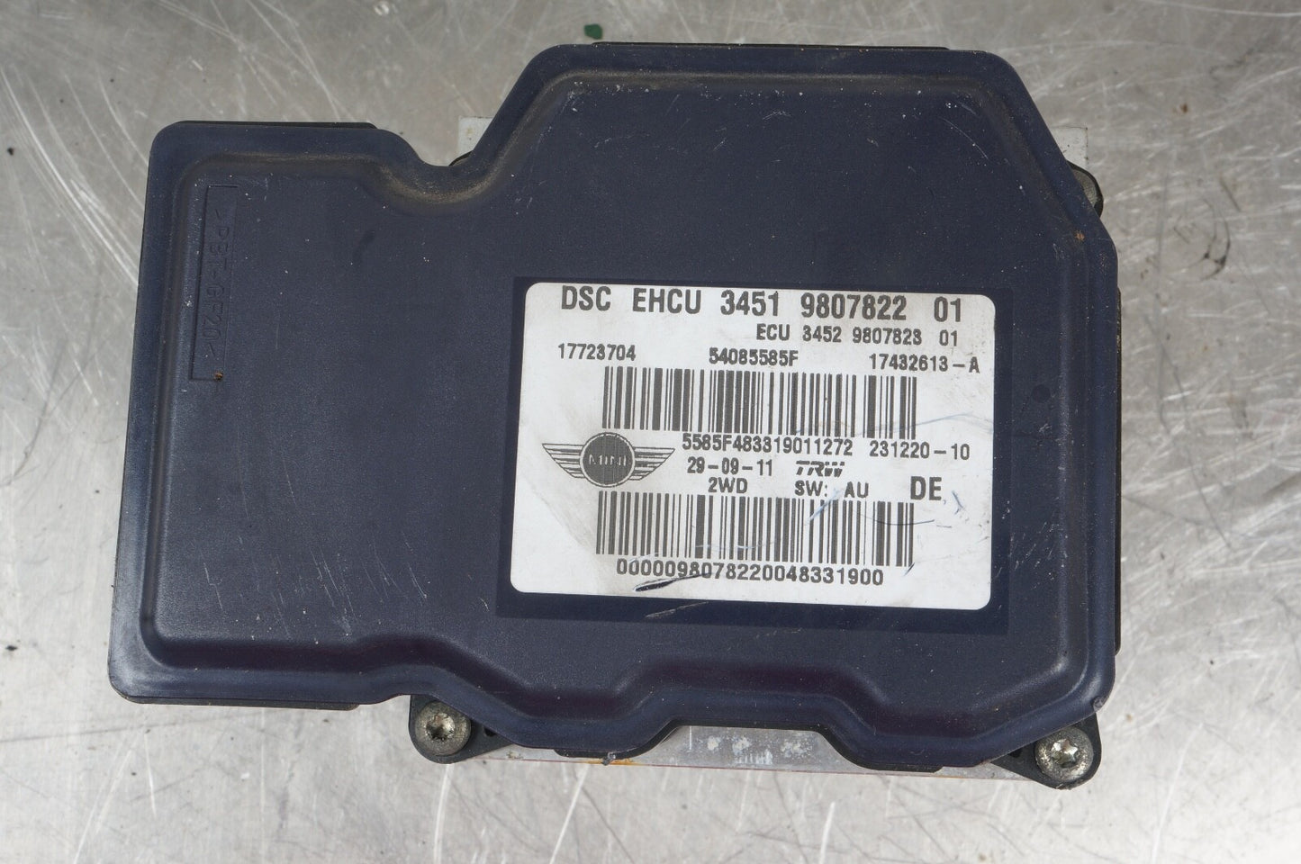 2012 Mini Cooper ABS Anti Lock Brake Pump Module | 3451 9807822 01