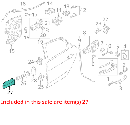 2011 - 2018 Audi A8L Rear Right Passenger Side Door Check Strap Stopper OEM