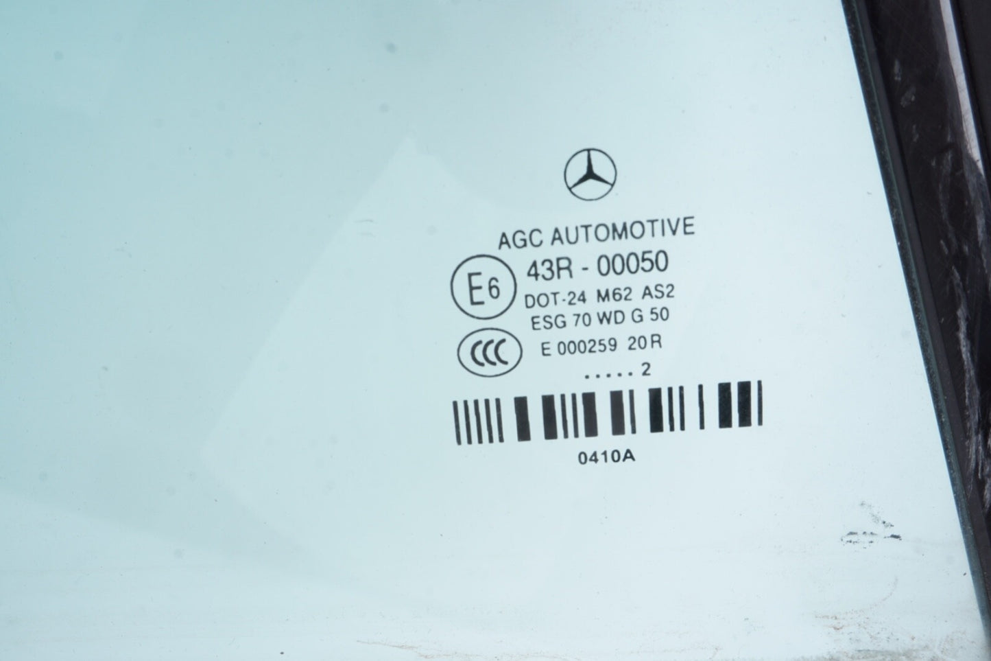 11-17 Mercedes W207 E350 Convertible Rear Right Side Quarter Window Glass OEM