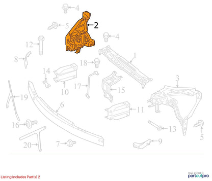 2011-2014 Mercedes W207 E350 Front Right Headlight Support Bracket Frame OEM