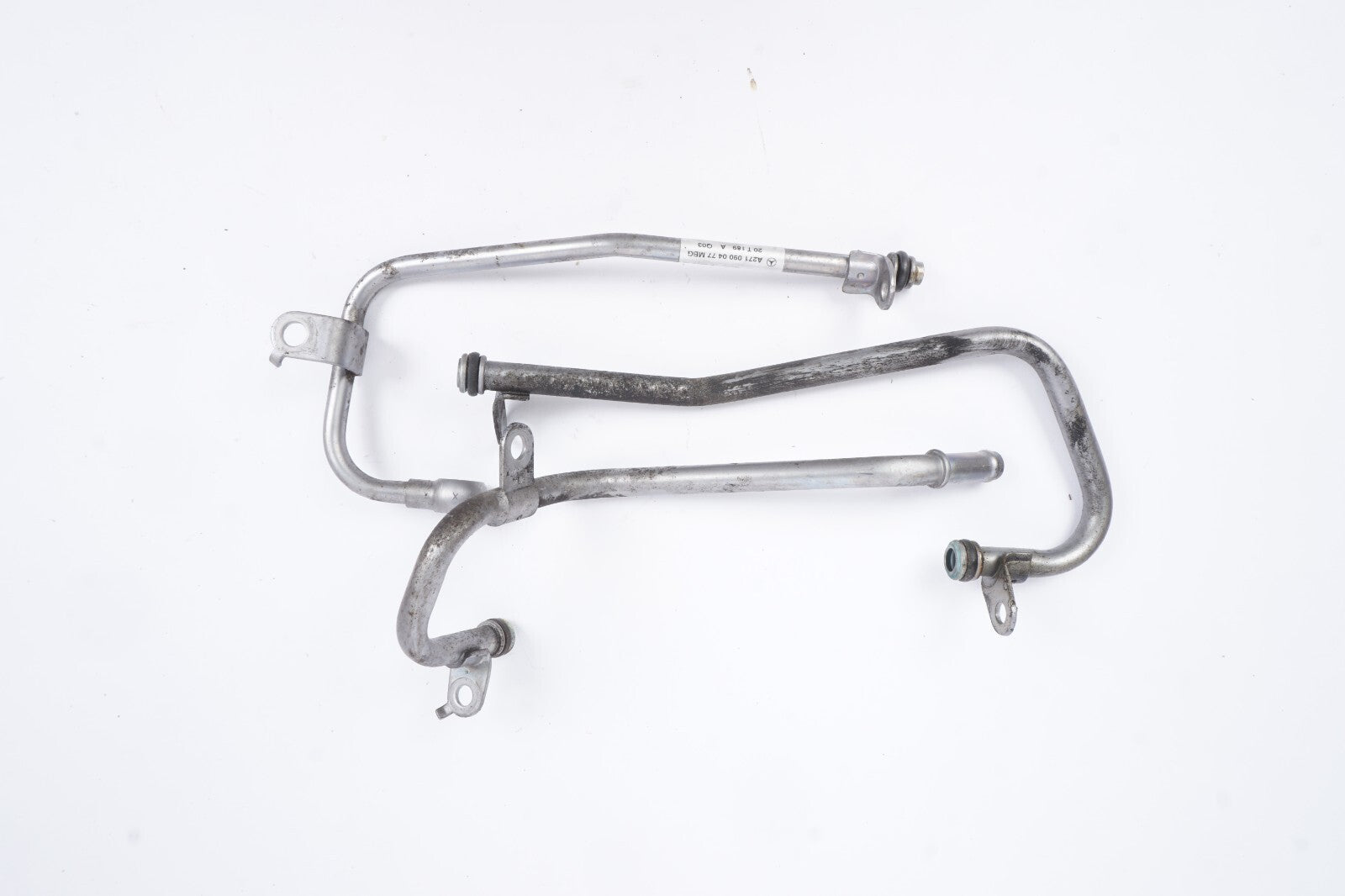 12-14 Mercedes W204 C250 Engine Motor Charger Coolant Hose Line Pipe 3Pcs OEM
